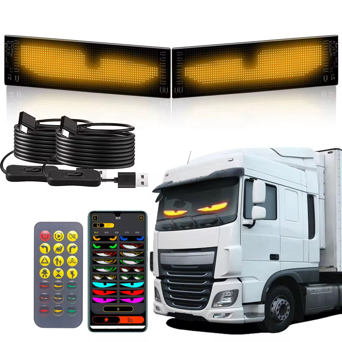 2PCS Trucks & Cars Eyes LED